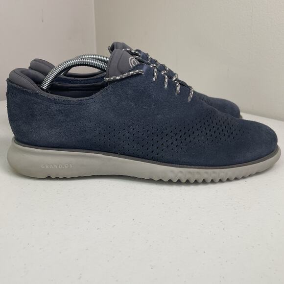 Cole Haan Men’s Size 10 Shoes Blue Suede Wingtip Oxford 2.ZEROGRAND C35631 Grand main image 4
